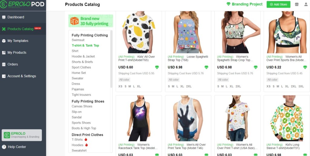 EPROLO fashion clothing print-on-demand company