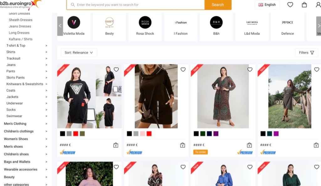 Euroingro wholesale fashion clothing marketplace