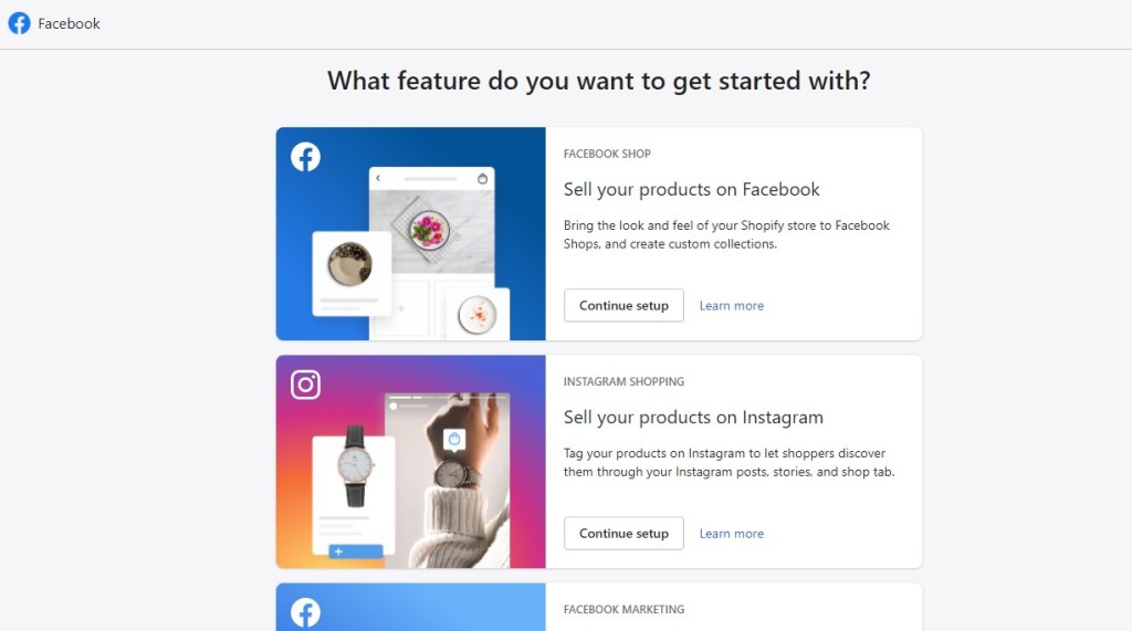 Facebook channel Shopify app