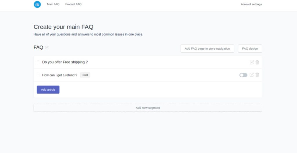 FAQ King Shopify app