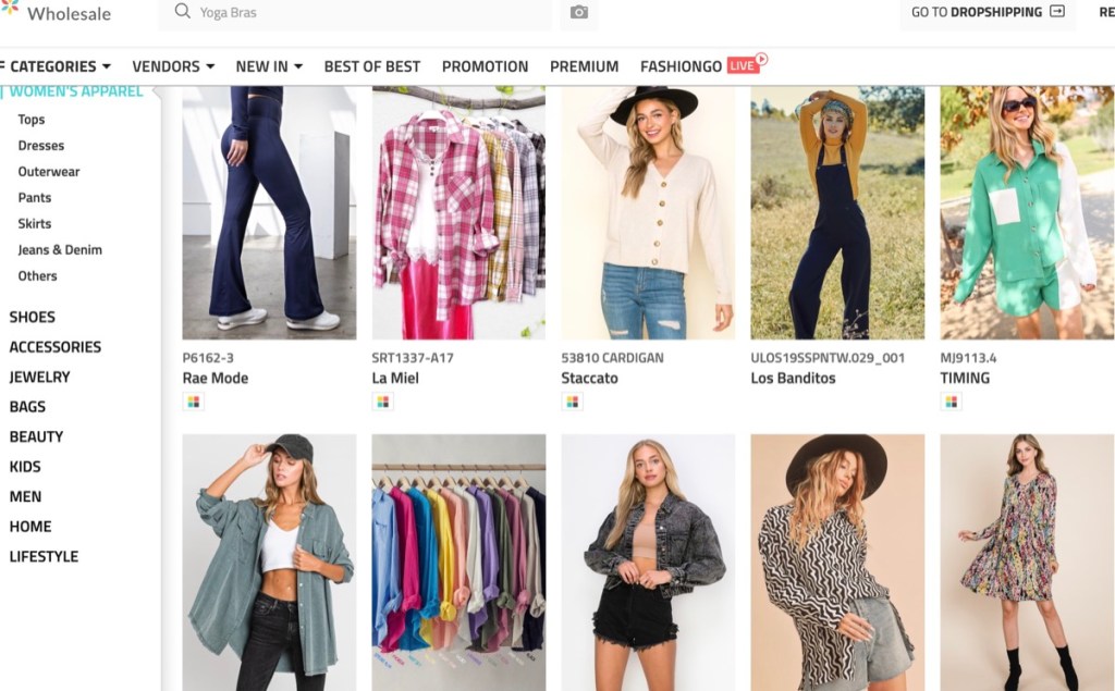 FashionGo wholesale fashion clothing marketplace