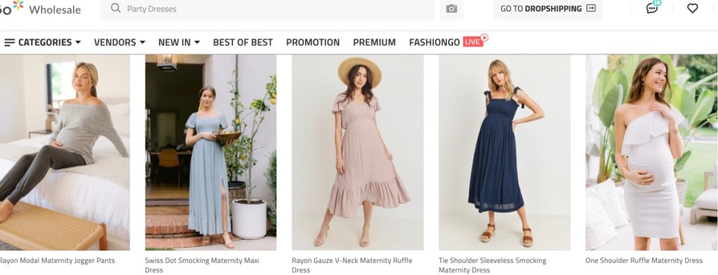 FashionGo wholesale maternity clothing vendor