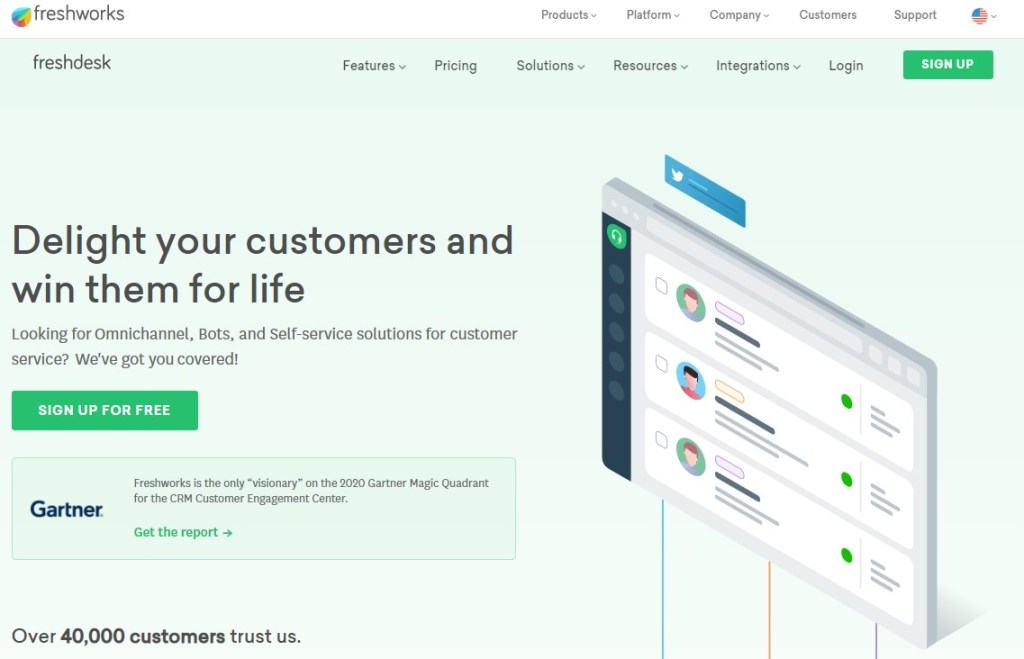 FreshDesk for customer service management