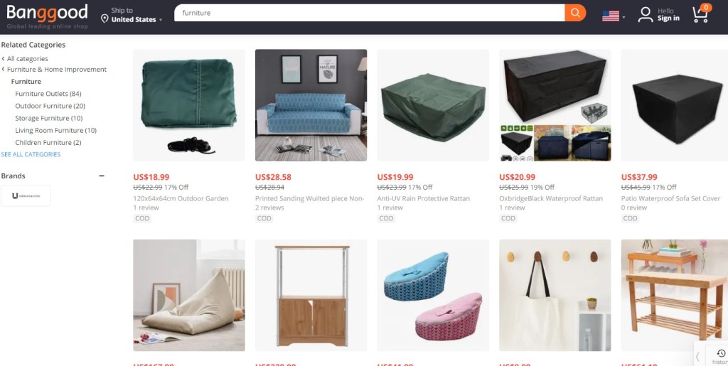 Banggood furniture dropshipping supplier