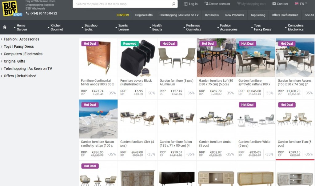 BigBuy furniture dropshipping supplier