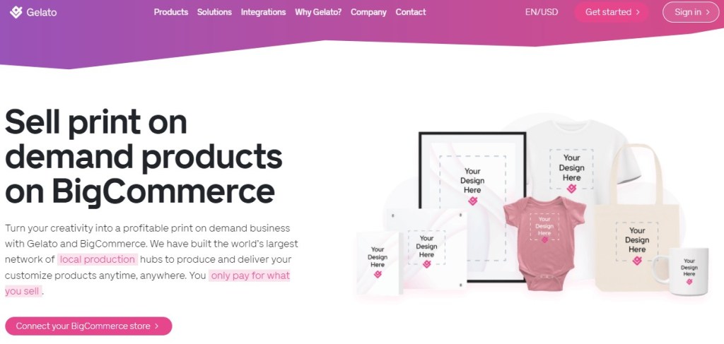 Gelato BigCommerce print-on-demand app