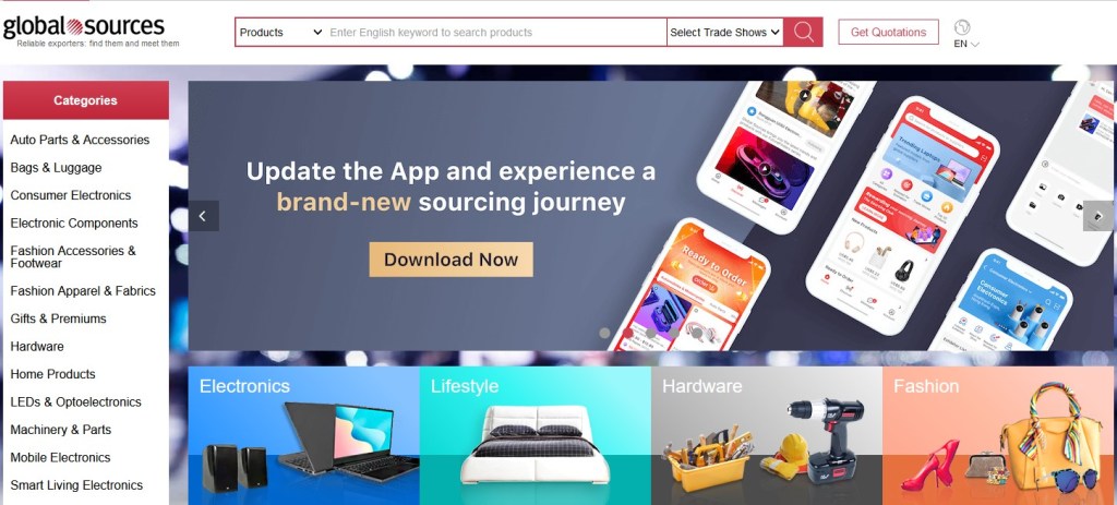 Global Sources alternative dropshipping marketplace to Alibaba