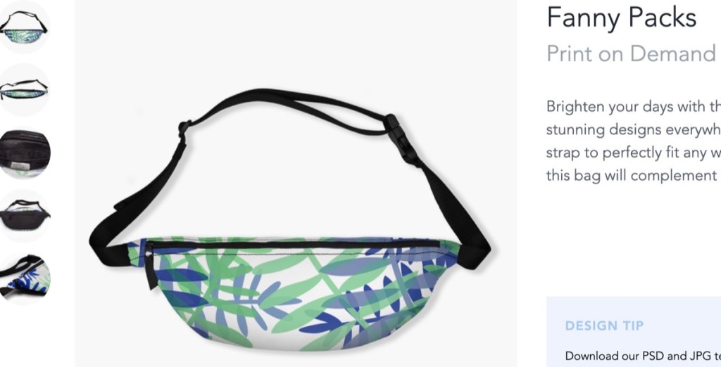 Gooten fanny pack print-on-demand supplier