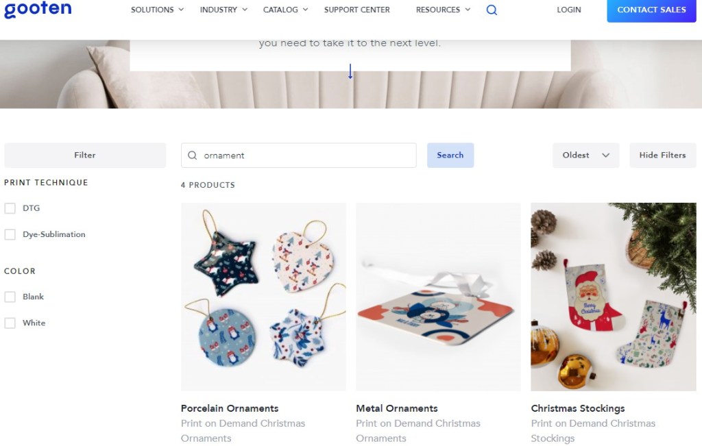 Gooten ornament print-on-demand company