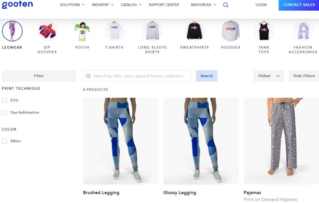 Gooten yoga pant & legging print-on-demand company