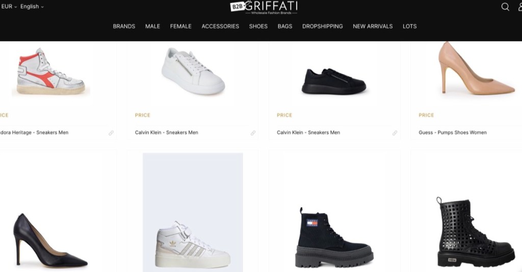 Griffati wholesale authentic luxury designer shoes & brand-name sneakers supplier