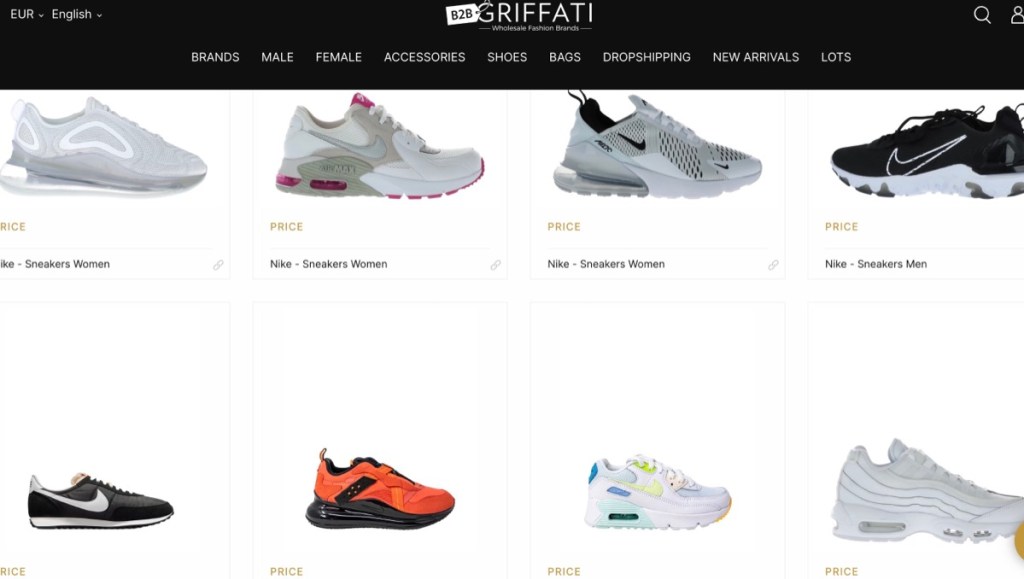 Griffati wholesale Nike shoes & sneakers distributor