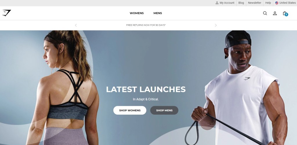 Gymshark homepage