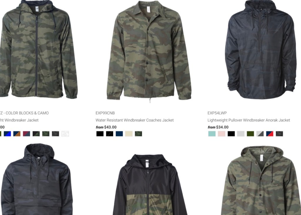 Independent Trading Co wholesale camo jacket supplier