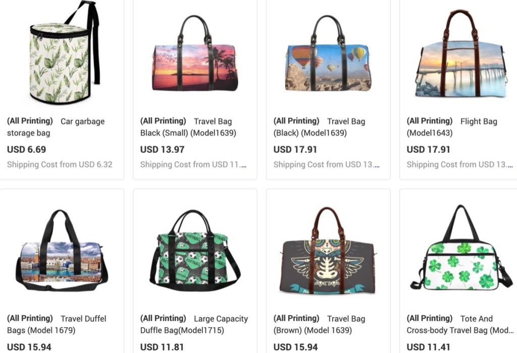 InkedJoy custom gym bag & duffle bag print-on-demand supplier