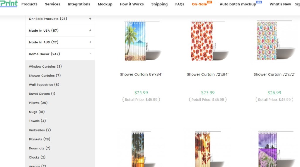 InterestPrint shower curtain print-on-demand company