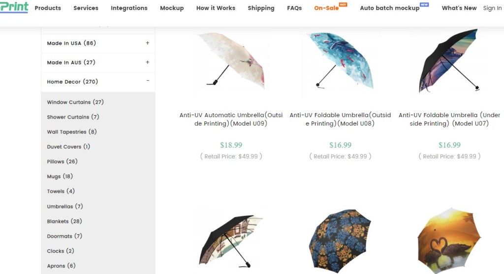 InterestPrint umbrella print-on-demand company