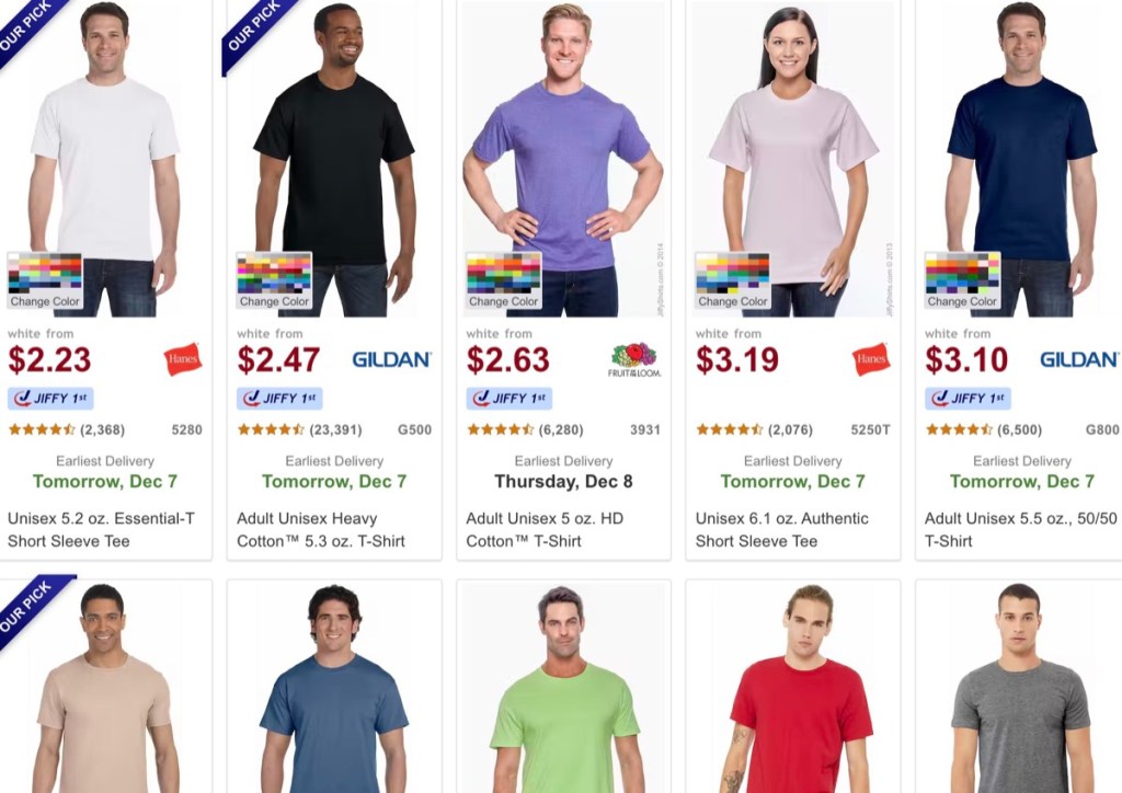 JiffyShirt cheapest wholesale blank t-shirt supplier