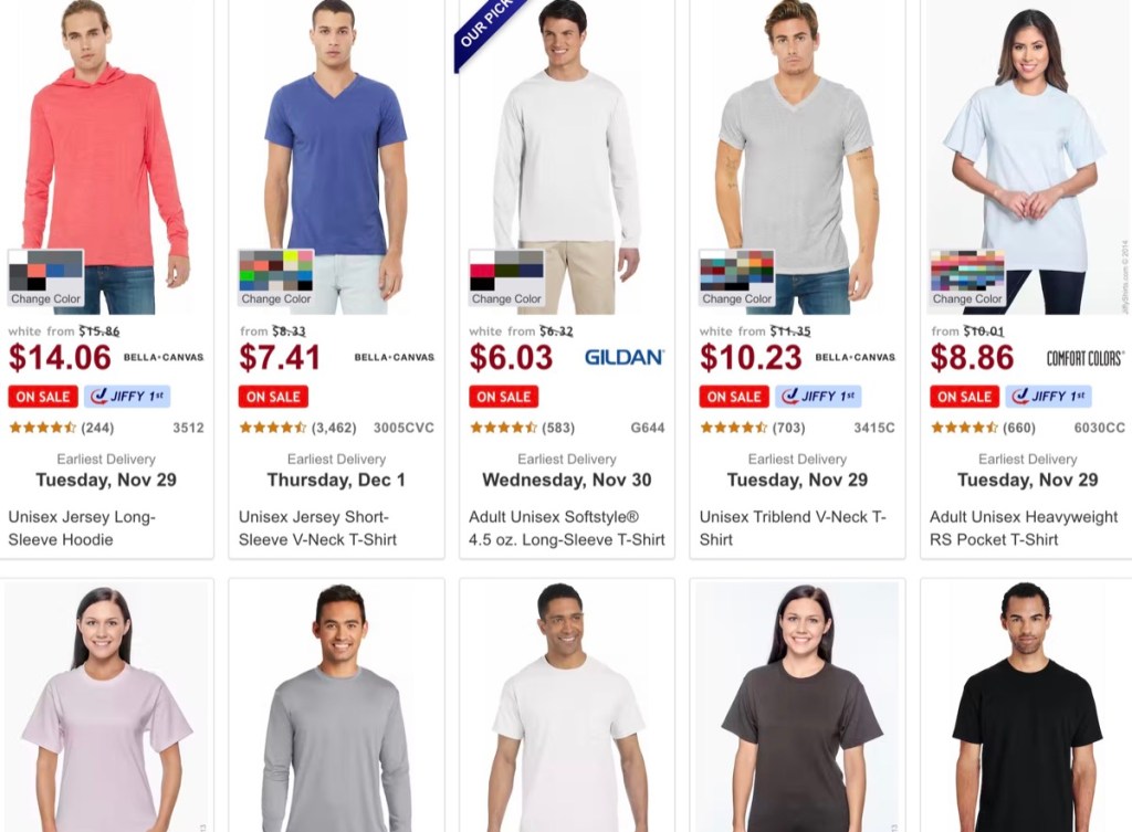 JiffyShirts wholesale blank t-shirt distributor with no reseller license required