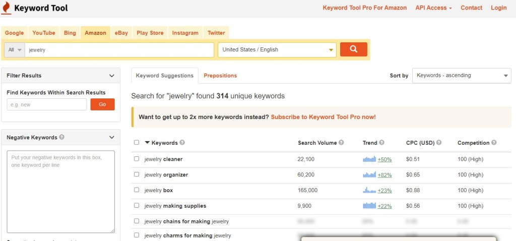 Keyword Tool IO