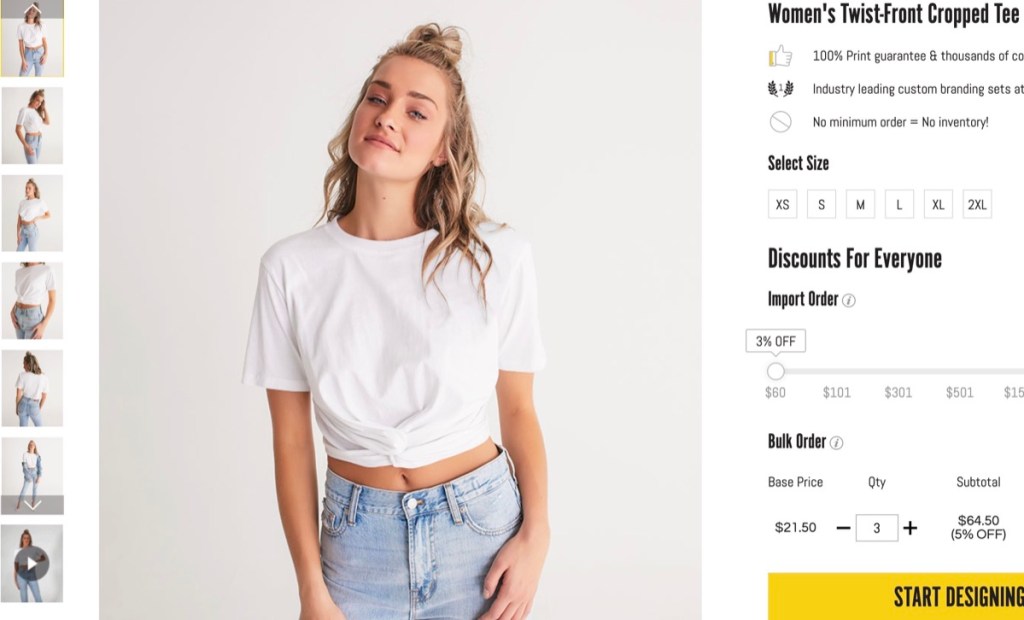 KinCustom crop top print-on-demand supplier