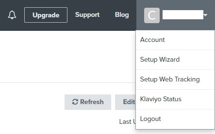 Klaviyo setup wizard button