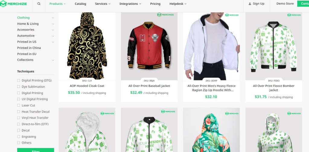 Merchize fashion clothing print-on-demand company