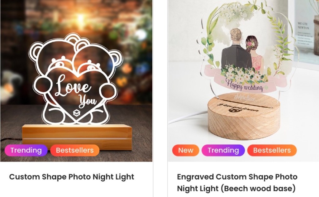 Merchize custom lamp & night light print-on-demand supplier