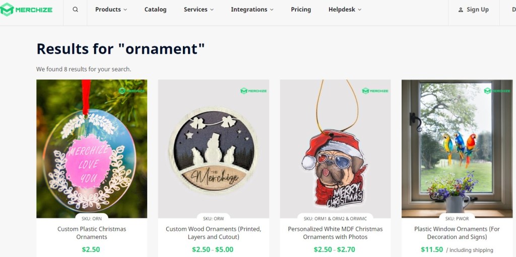 Merchize ornament print-on-demand company