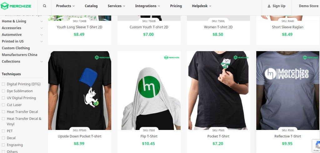 Merchize custom print-on-demand t-shirt dropshipping company