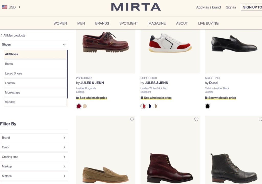 Mirta wholesale name brand & designer shoes supplier