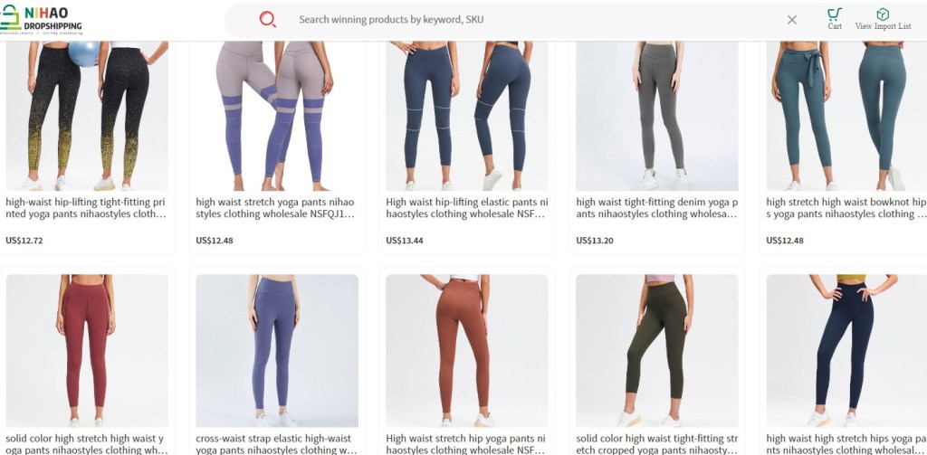 Nihao Dropshipping yoga pants & fitness leggings dropshipping supplier