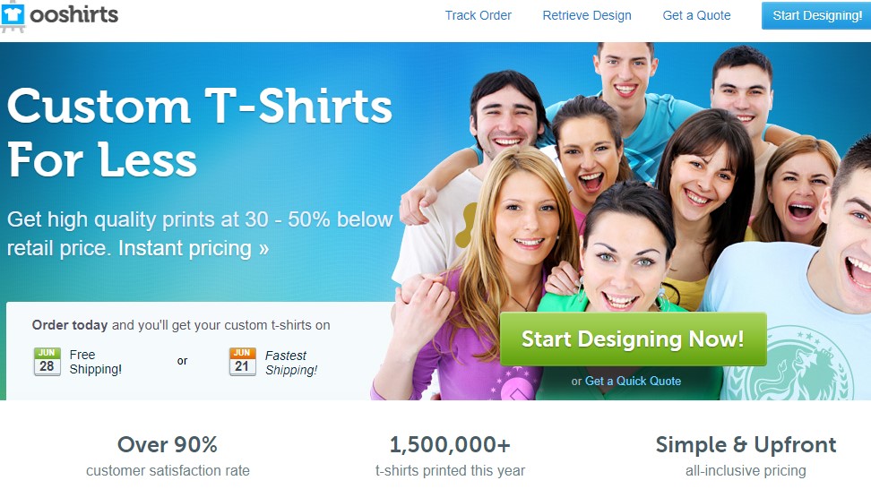 OoShirts one of the cheapest online custom t-shirt printing companies