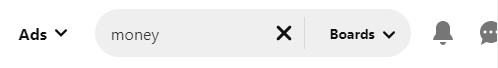 Pinterest search field