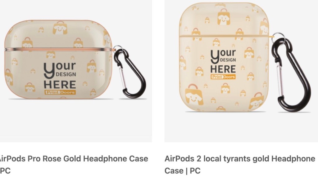 PrintDoors custom AirPod case print-on-demand supplier