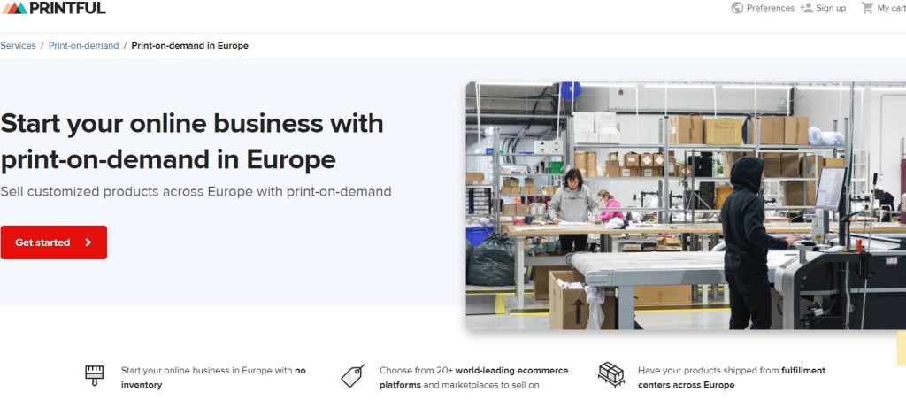 Printful EU print-on-demand company