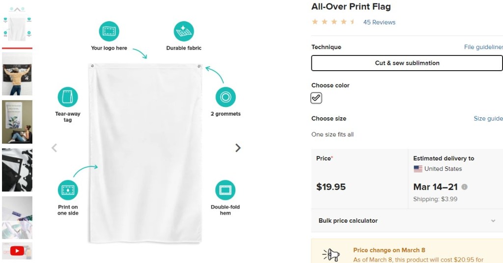 Printful flag print-on-demand company