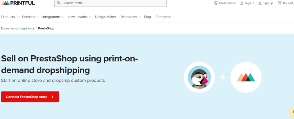 Printful PrestaShop print-on-demand module