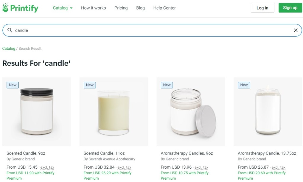 Printify candle print-on-demand company