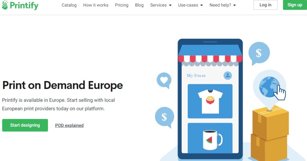 Printify EU print-on-demand company