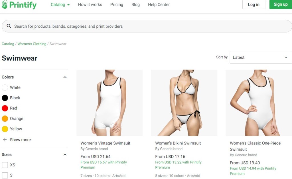 Printify swimwear print-on-demand company