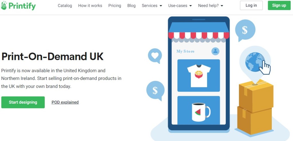 Printify UK print-on-demand company