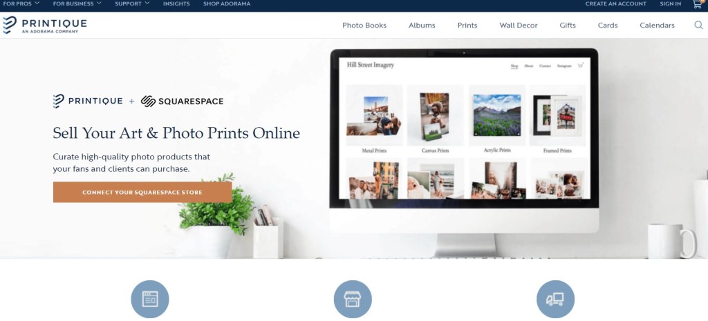 Printique Squarespace print-on-demand company