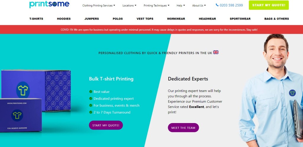 Printsome UK print-on-demand company