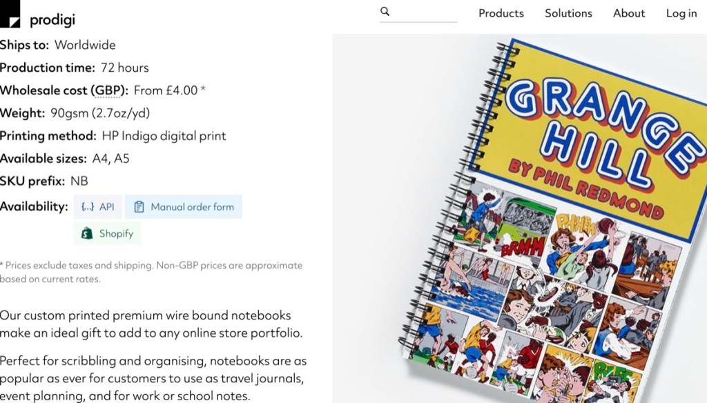 Prodigi custom notebook, journal, & planner print-on-demand company in the UK