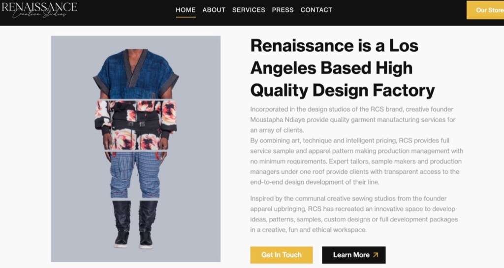 Renaissance Creative Studios clothing manufacturer in Los Angeles, California, USA