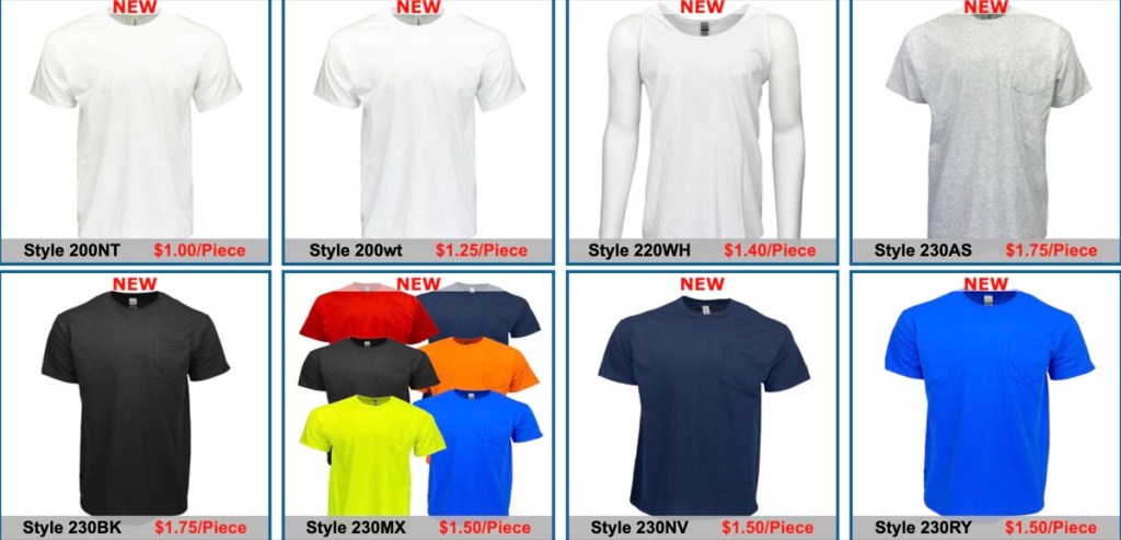 RG Riley cheap wholesale blank t-shirt supplier