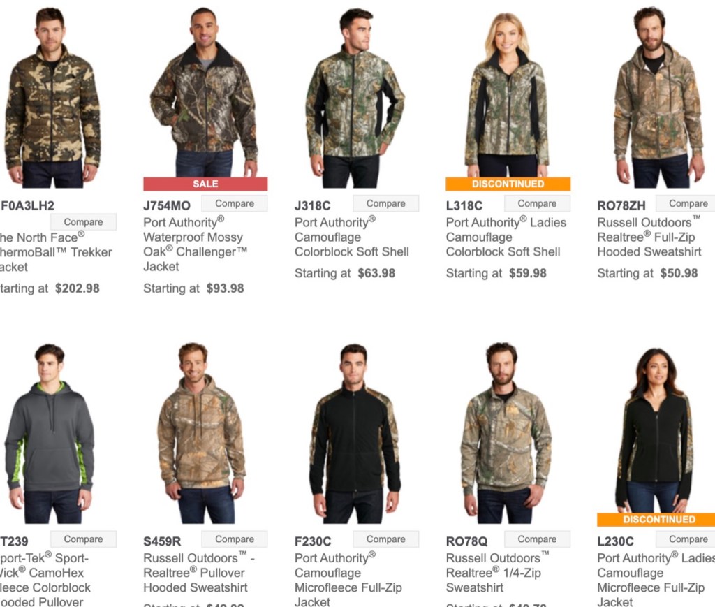 SanMar wholesale camo jacket supplier