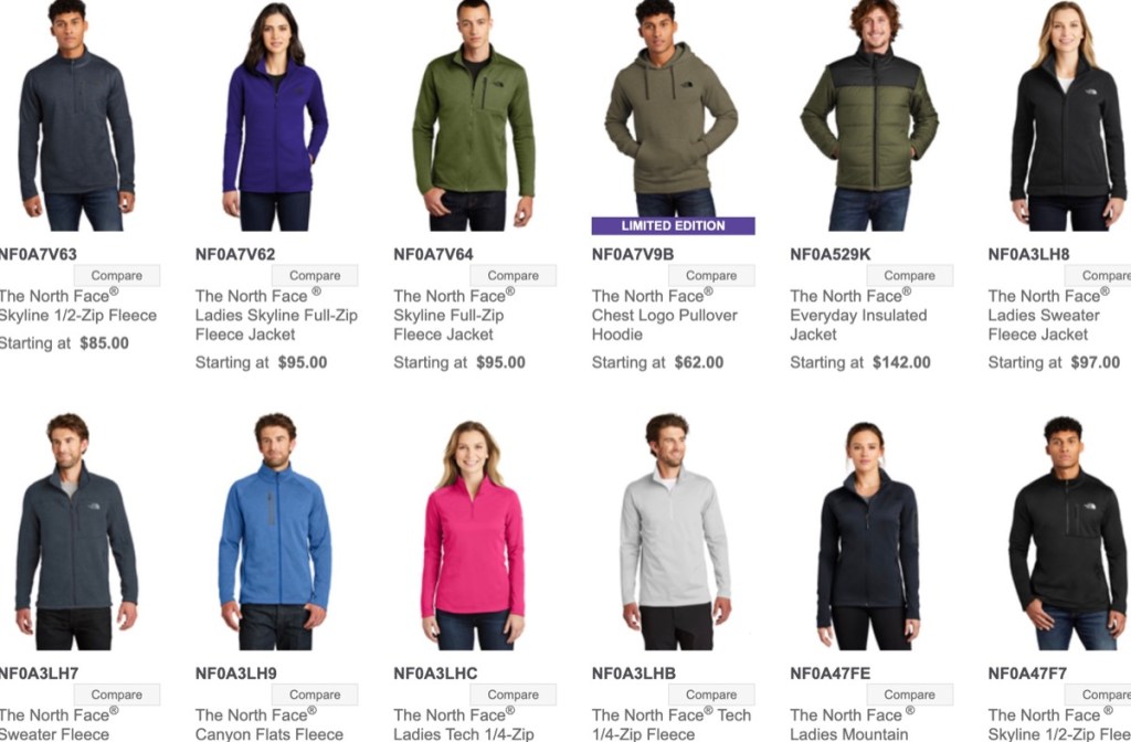 SanMar wholesale The North Face clothing supplier