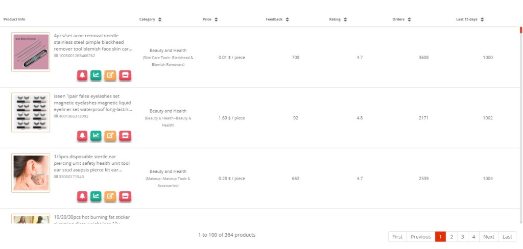 Seller Pulse Database Search products